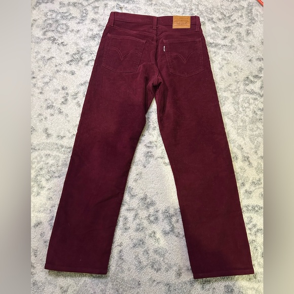 Corduroy Wedgie Straight High Rise Button Fly Levi’s 27 Maroon Vintage - Picture 10 of 11